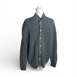 Men's Charter Club chunky Gray Button-Up Sweater size XL